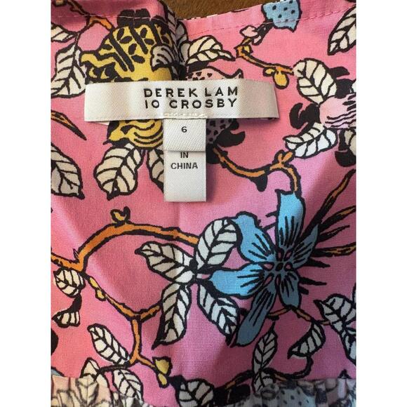 Derek Lam IO Crosby Pink Floral Maxi Dress with V-Neck and Flutter Sleeves - Picture 12 of 14